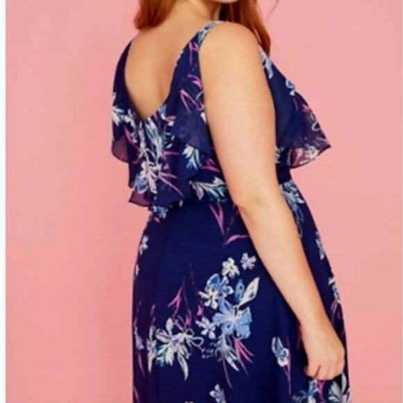 NWT Lane Bryant Printed Split Flutter Sleeve Midi Summer Dress Size: 26 (4X) - Picture 4 of 5